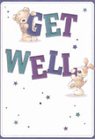 Brimming with cheer, this get well card delivers a dose of joy right from the heart of Downe. Against a luxuriously soft white background, a cuddly teddy bear with velvety cinnamon fur and a playful floppy-eared puppy collaborate joyfully, each holding up and balancing the brightly coloured letters spelling 'Get Well.' The rounded indigo and teal typography jumps front and center, exuding positivity and a comforting vibrancy that echoes the uplifting bouquets created by local Downe florists. Scattered across the card, whimsical stars in cool blues and purples twinkle with the same hopefulness found in Downe's peaceful evening skies. The illustrated fur, drawn with gentle, inviting strokes, looks so plush and warm, you can almost sense the cozy reassurance it brings-like a loving hug on a difficult morning. There's an easy, lighthearted optimism woven throughout the design, the kind that radiates encouragement and kindness, perfect for helping someone on the mend to feel remembered and cared for. As a member of the Downe community, I recognise in this card the same heartfelt spirit we infuse into every bouquet lovingly delivered to nearby homes-the intention to heal, brighten, and let a little starlight in wherever comfort is needed most.